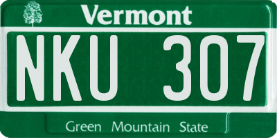 VT license plate NKU307