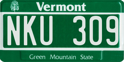 VT license plate NKU309