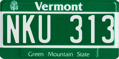 VT license plate NKU313