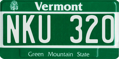 VT license plate NKU320