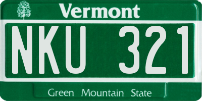 VT license plate NKU321