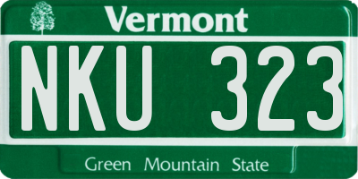 VT license plate NKU323