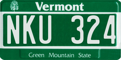 VT license plate NKU324
