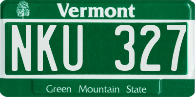 VT license plate NKU327