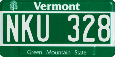 VT license plate NKU328