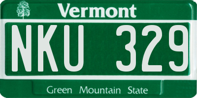 VT license plate NKU329