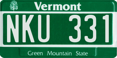 VT license plate NKU331