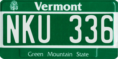 VT license plate NKU336