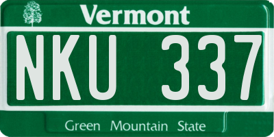 VT license plate NKU337