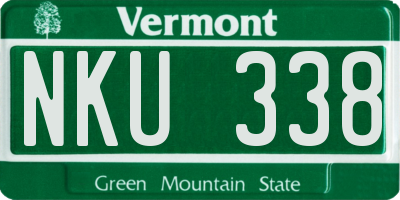 VT license plate NKU338