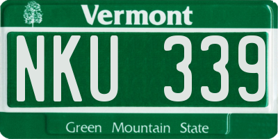VT license plate NKU339