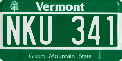 VT license plate NKU341