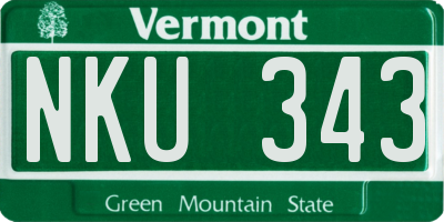 VT license plate NKU343