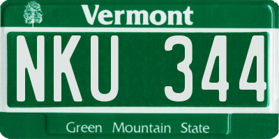 VT license plate NKU344