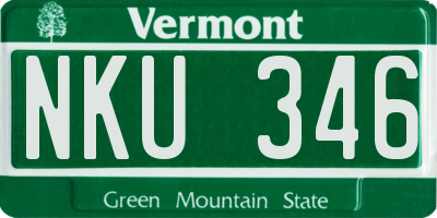 VT license plate NKU346