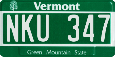 VT license plate NKU347