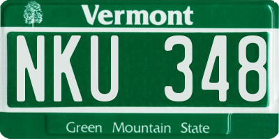 VT license plate NKU348