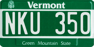 VT license plate NKU350