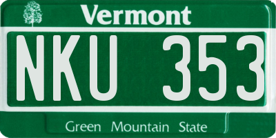 VT license plate NKU353