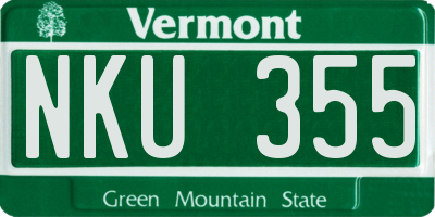 VT license plate NKU355