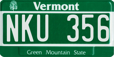VT license plate NKU356