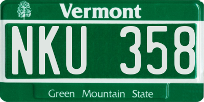 VT license plate NKU358