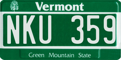 VT license plate NKU359