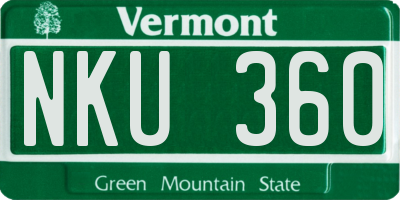 VT license plate NKU360