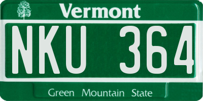 VT license plate NKU364