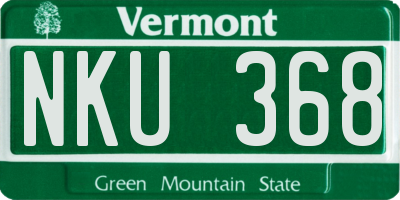 VT license plate NKU368