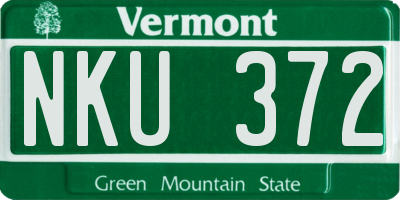 VT license plate NKU372
