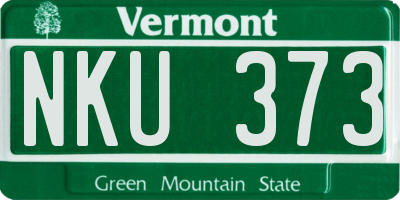 VT license plate NKU373