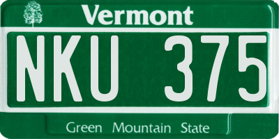 VT license plate NKU375