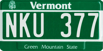 VT license plate NKU377