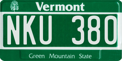 VT license plate NKU380