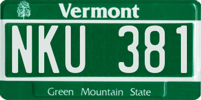 VT license plate NKU381