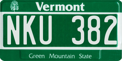 VT license plate NKU382