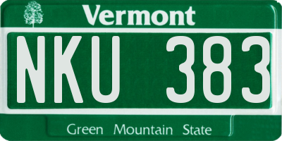 VT license plate NKU383
