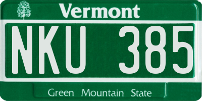 VT license plate NKU385