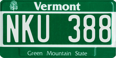 VT license plate NKU388
