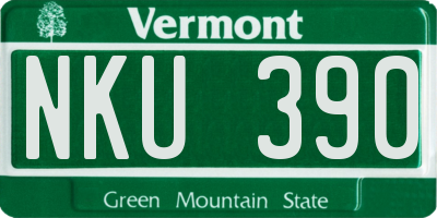 VT license plate NKU390