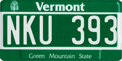 VT license plate NKU393