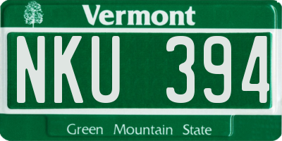 VT license plate NKU394
