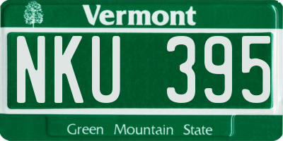 VT license plate NKU395