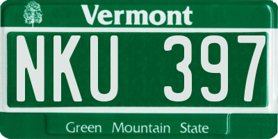 VT license plate NKU397