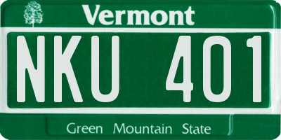 VT license plate NKU401