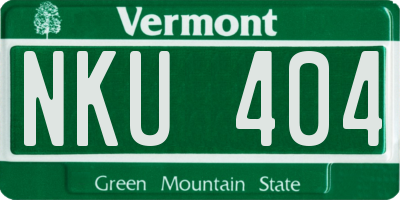 VT license plate NKU404