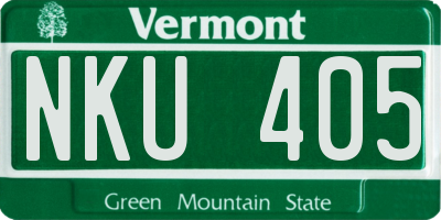 VT license plate NKU405