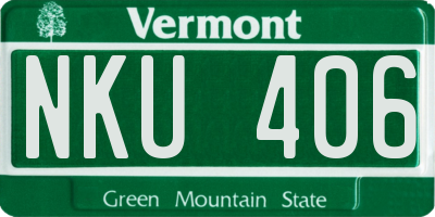 VT license plate NKU406