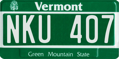 VT license plate NKU407